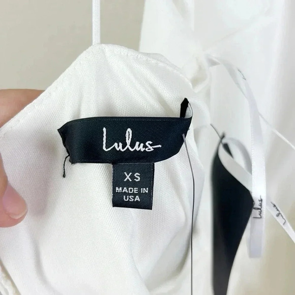 NWT Lulus Party for Two Ivory / White Asymmetrical Bodycon Mini Dress size XS - Picture 9 of 15